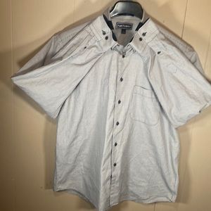 Paul Fredrick Large Black and White Houndstooth Dress Shirt